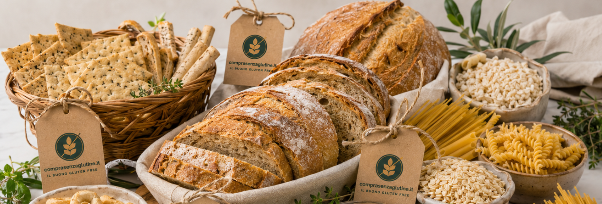 Selezione di prodotti da forno artigianali senza glutine